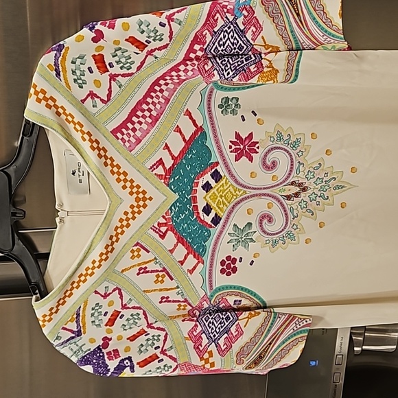 💕ETRO💕 Tavolara Printed V-neck Shift Dress ~ Multi-Color Paisley Print 48 EU - Picture 12 of 16